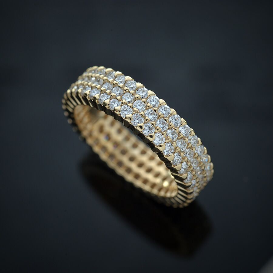 Triple Row Diamond Eternity Ring