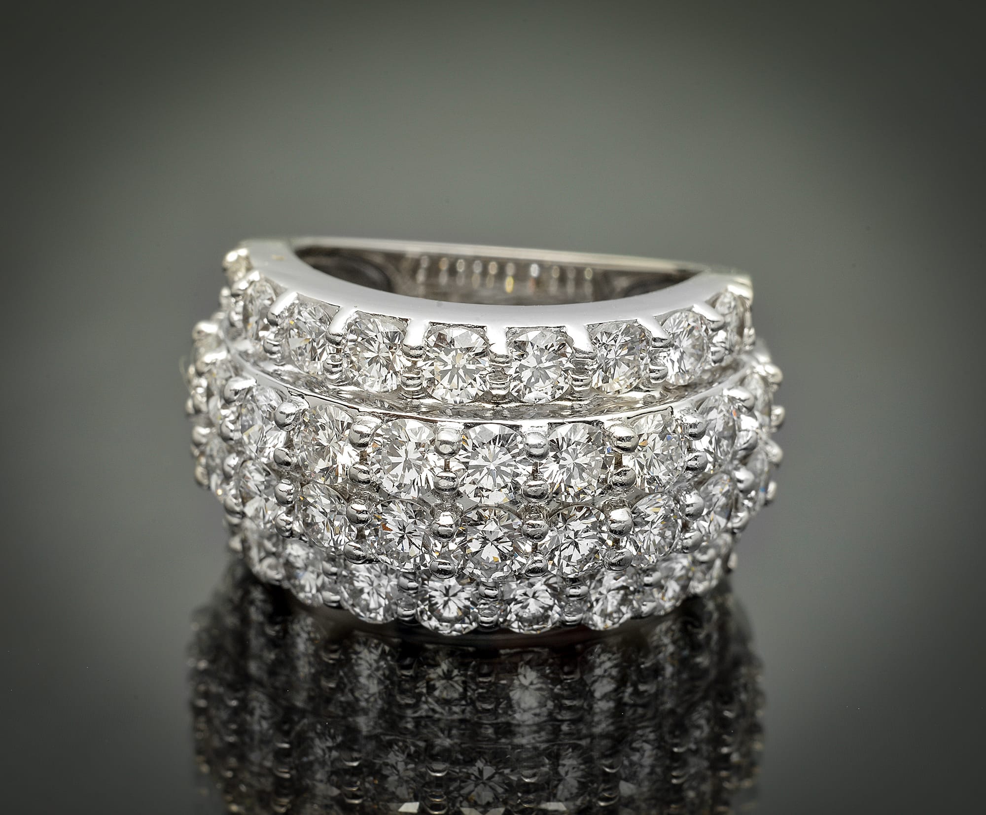 Four Row Diamond Wedding Ring