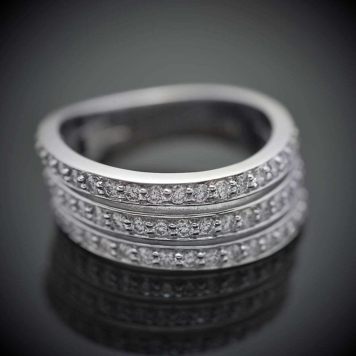 Triple Row Diamond Ring