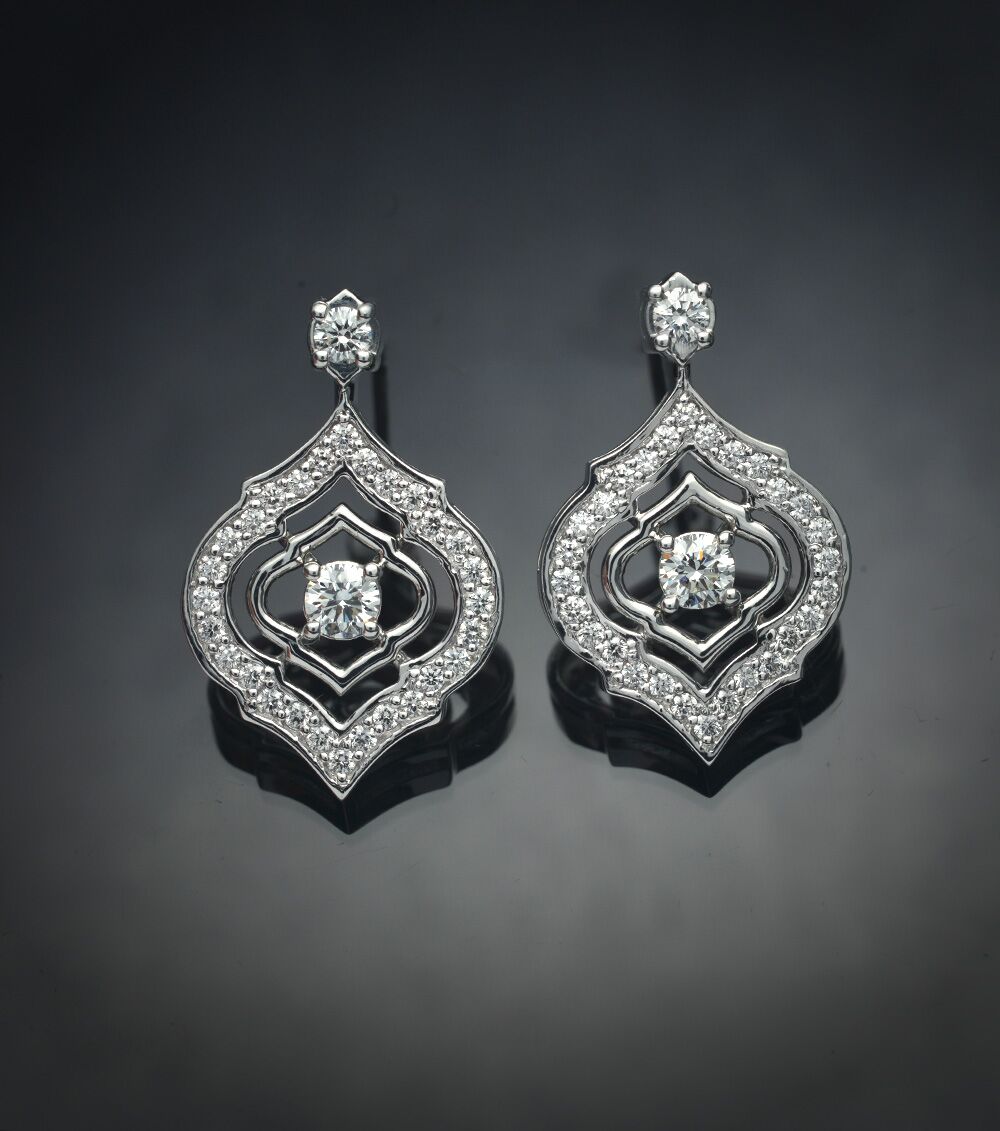 Vintage Style Diamond Earrings
