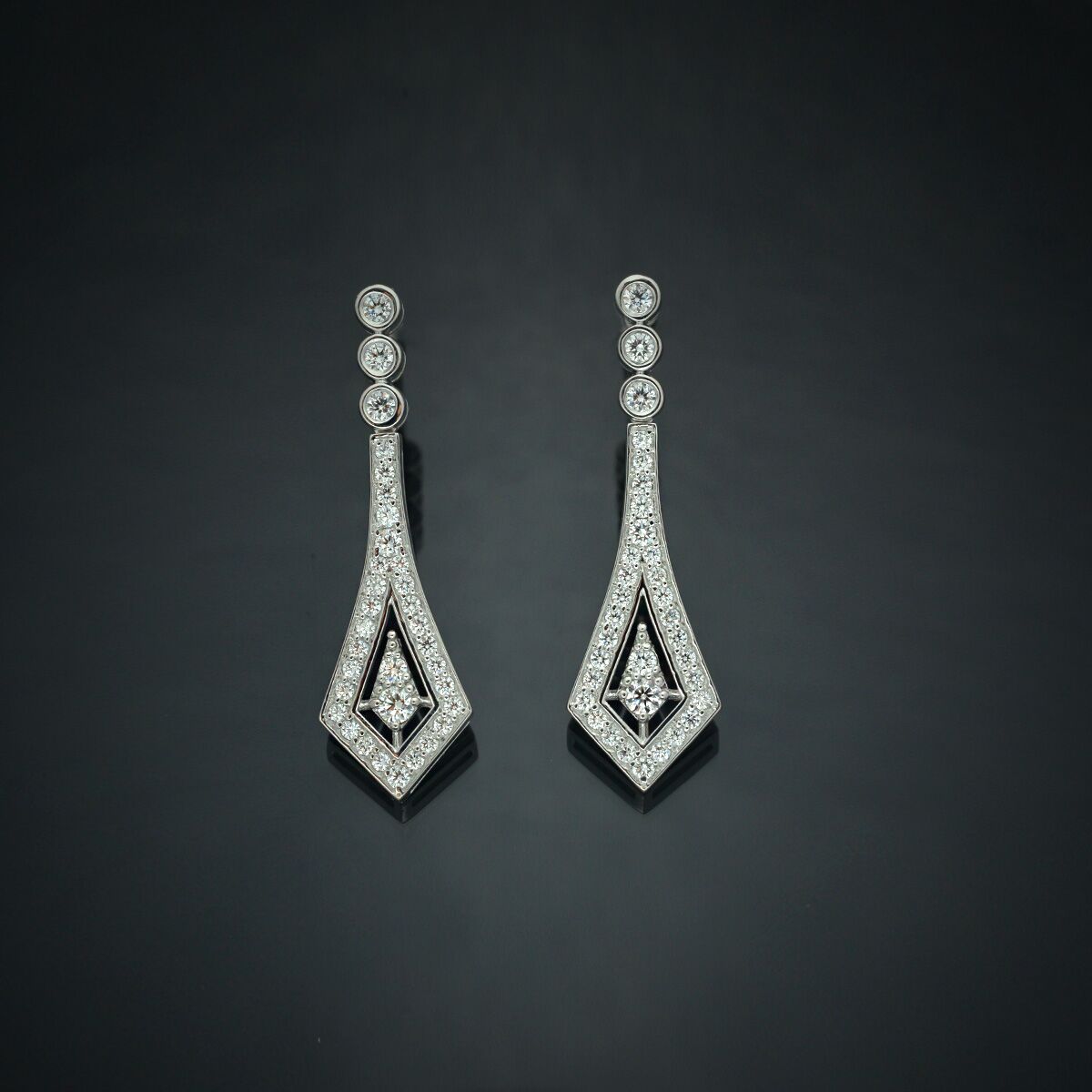 Art Deco Style Diamond Earrings