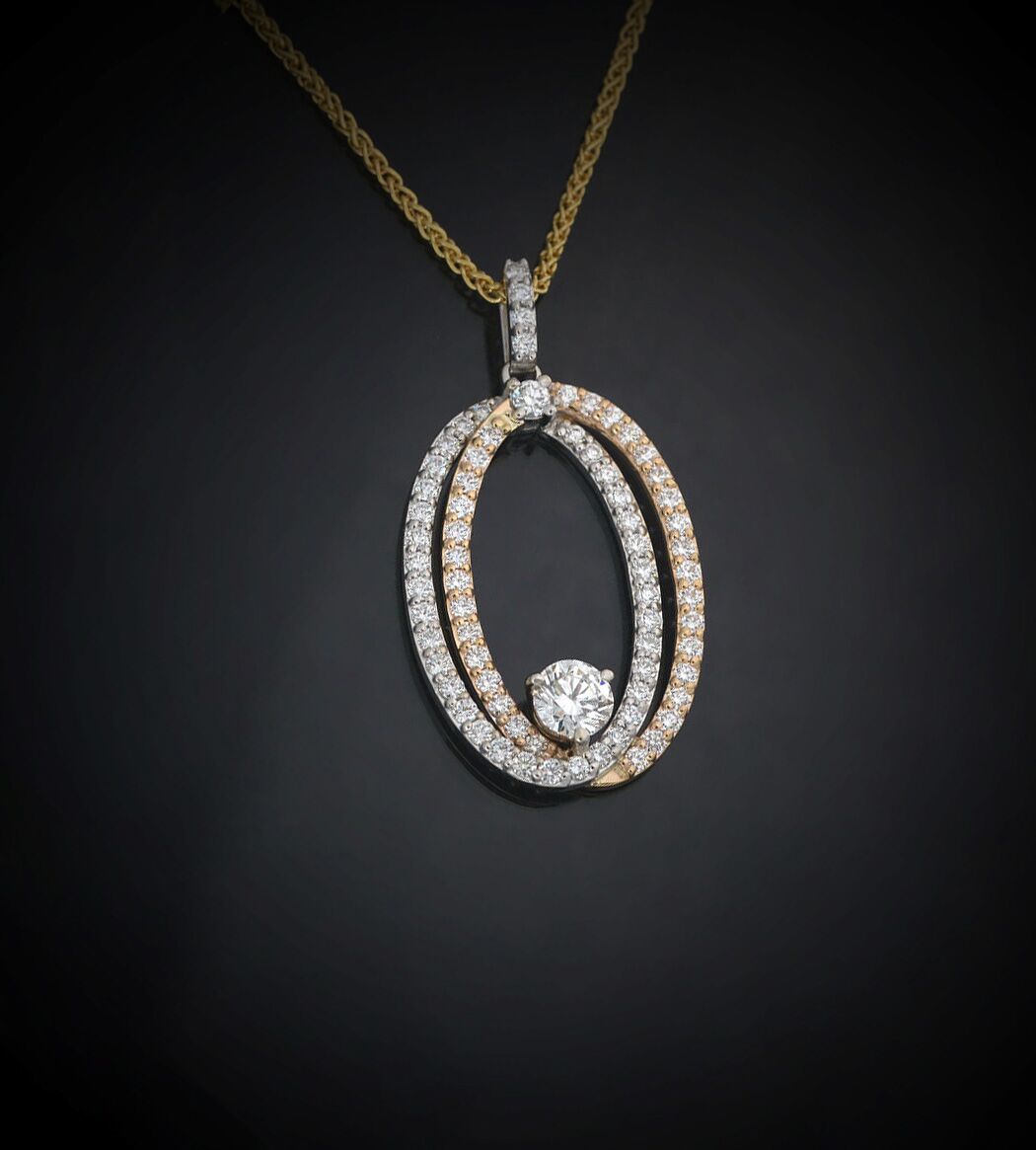 Double Oval Diamond Pendant